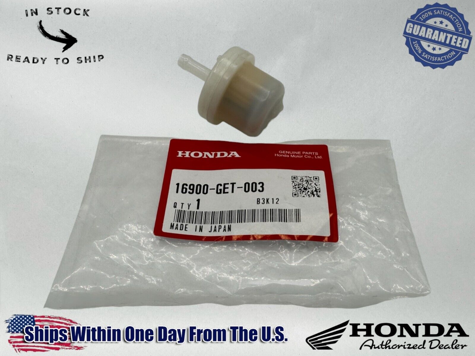 Honda Genuine OEM Authentic Fuel Filter 16900-GET-003