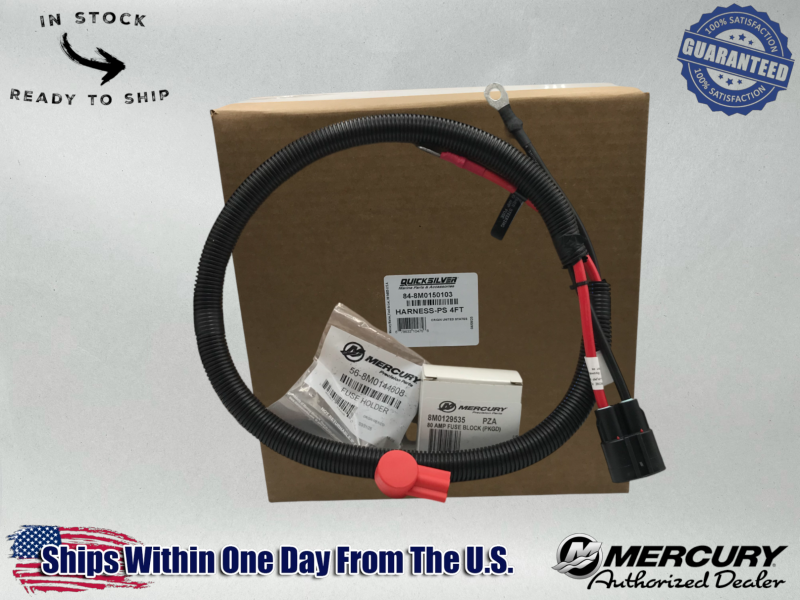 Mercury Genuine OEM Verado Power Steering Pump Power Harness 4 FT 8M0150103