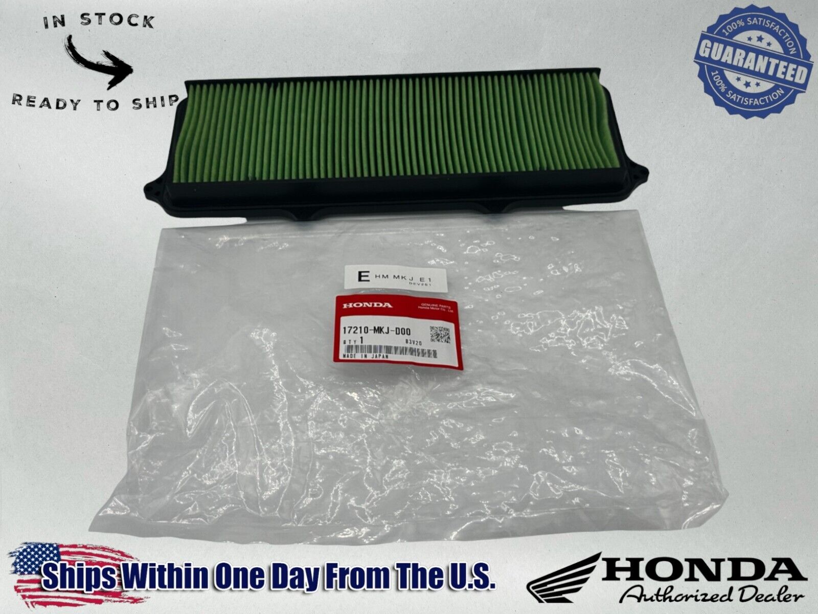 Honda Genuine OEM Authentic Air Filter 17210-MKJ-D00