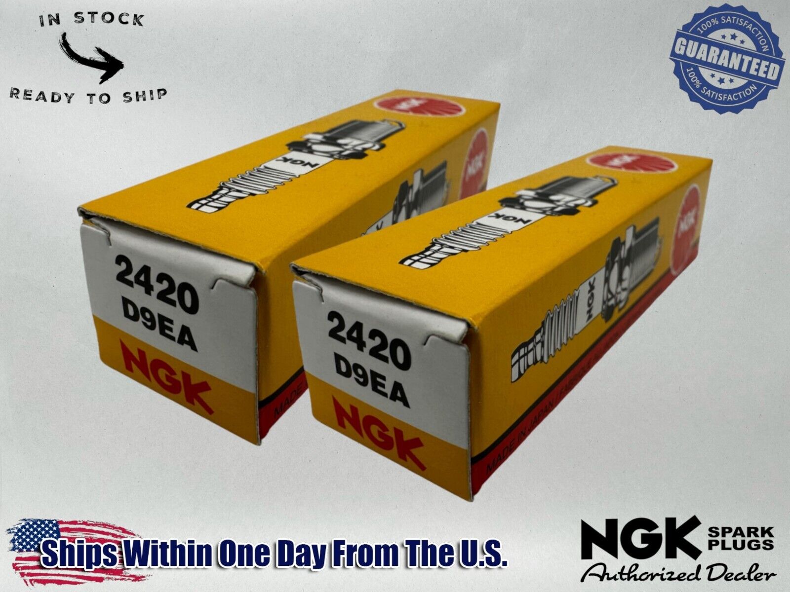 NGK Genuine OEM Authentic Spark Plugs D9EA - 2 PACK