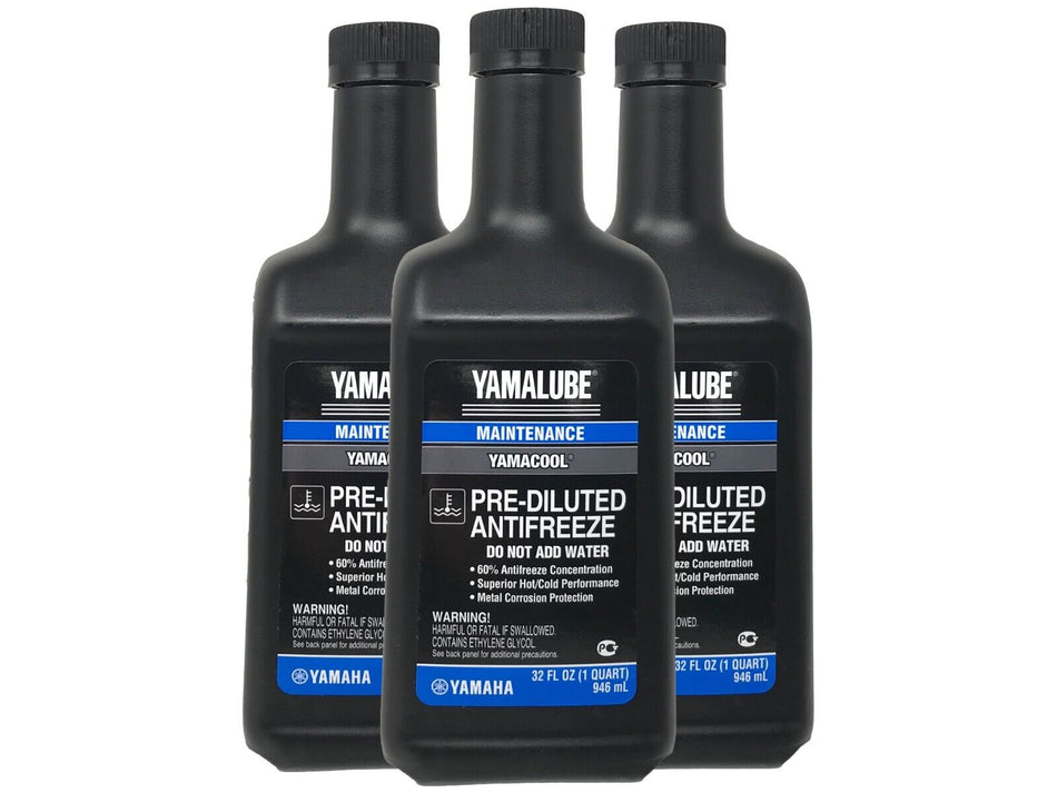 Yamaha Genuine OEM Yamalube Pre-Diluted Anti-Freeze ACC-YAMAC-BL-32 - 3 Pack