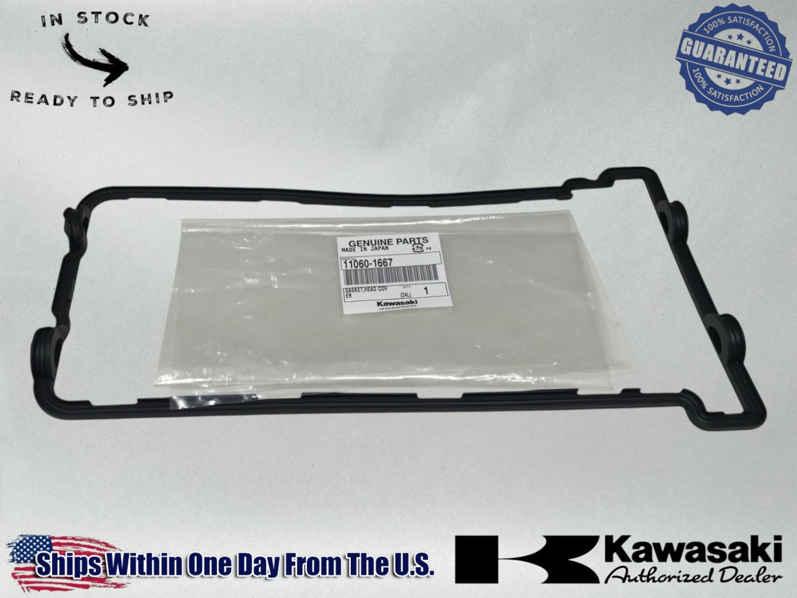 Kawasaki Genuine OEM 1995-08 NINJA ZX-6R ZZR600 HEAD COVER GASKET 11060-1667