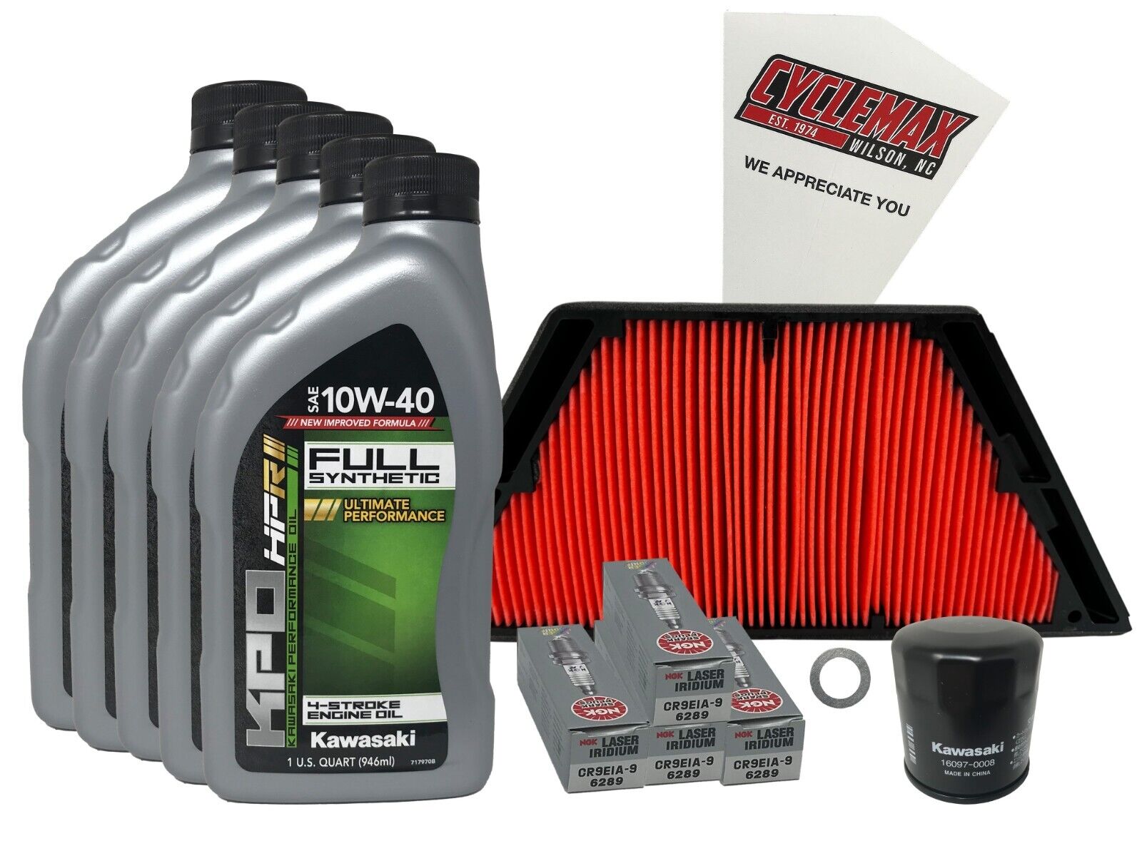 Cyclemax Full Synthetic Tune Up Kit w/Plugs fits 2012-2023 Kawasaki Ninja ZX-14R