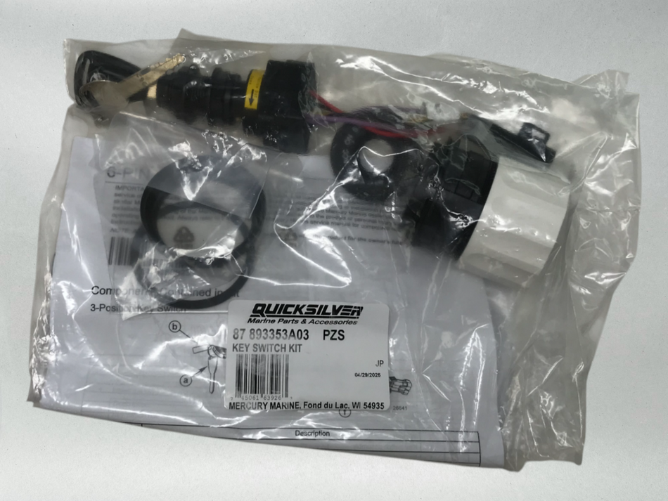 Mercury Genuine OEM Authentic Verado Key Switch Kit - Part# 893353A03
