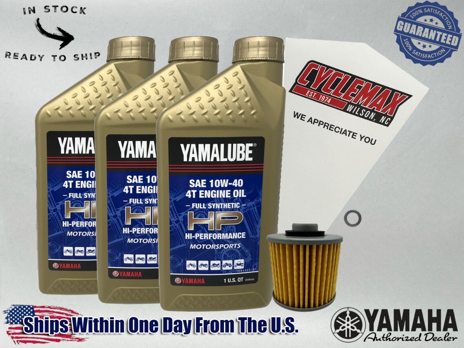 Cyclemax Full-Synthetic Yamalube Oil Change Kit fits 2006-2010 Yamaha V STAR 650