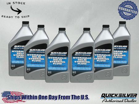 Quicksilver OEM Hydraulic Helm Steering Fluid Quarts 92-858078Q01 6 Pack