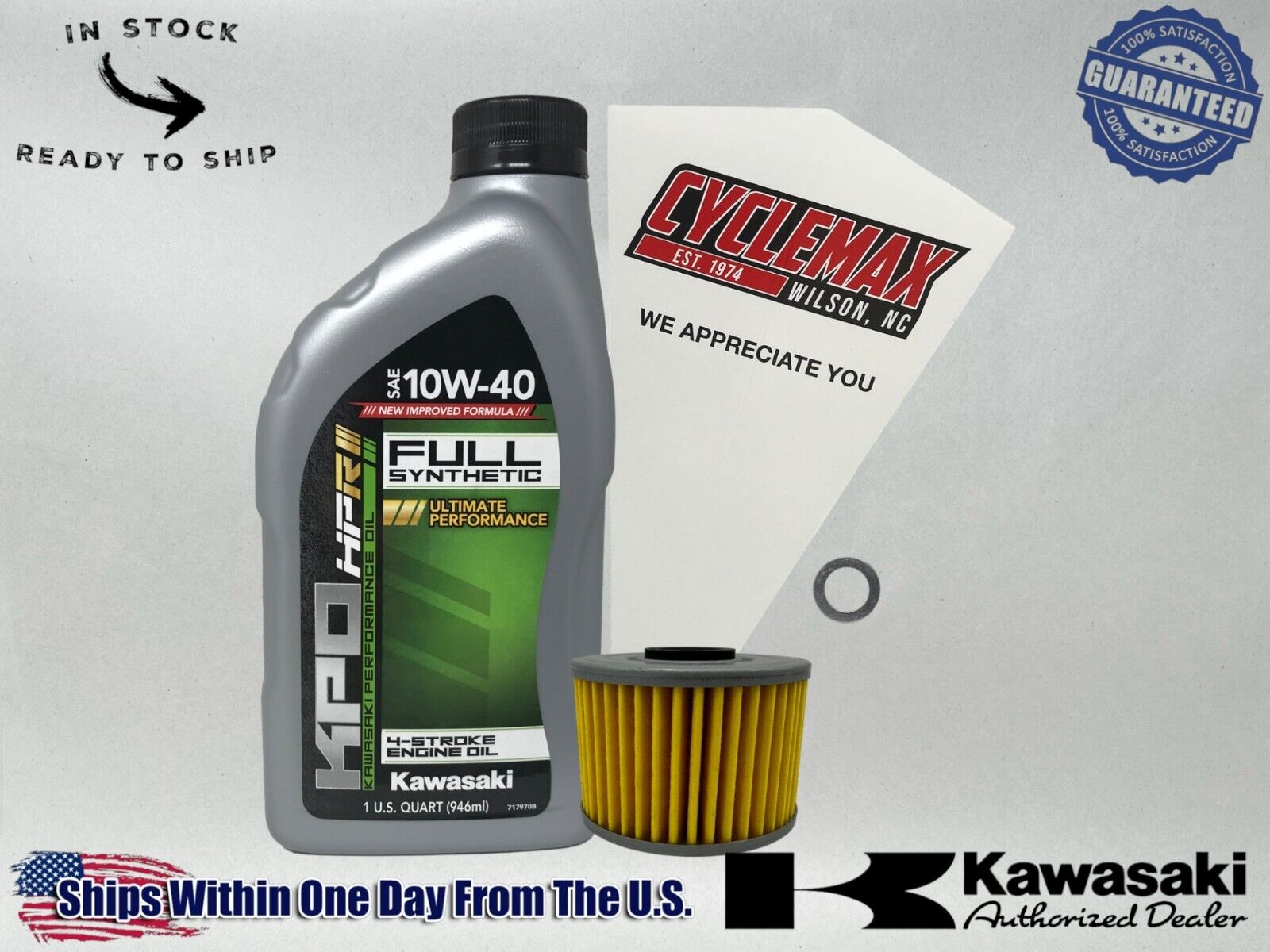 Cyclemax Full Synthetic Oil Change Kit fits 2004-2024 Kawasaki KLX110R