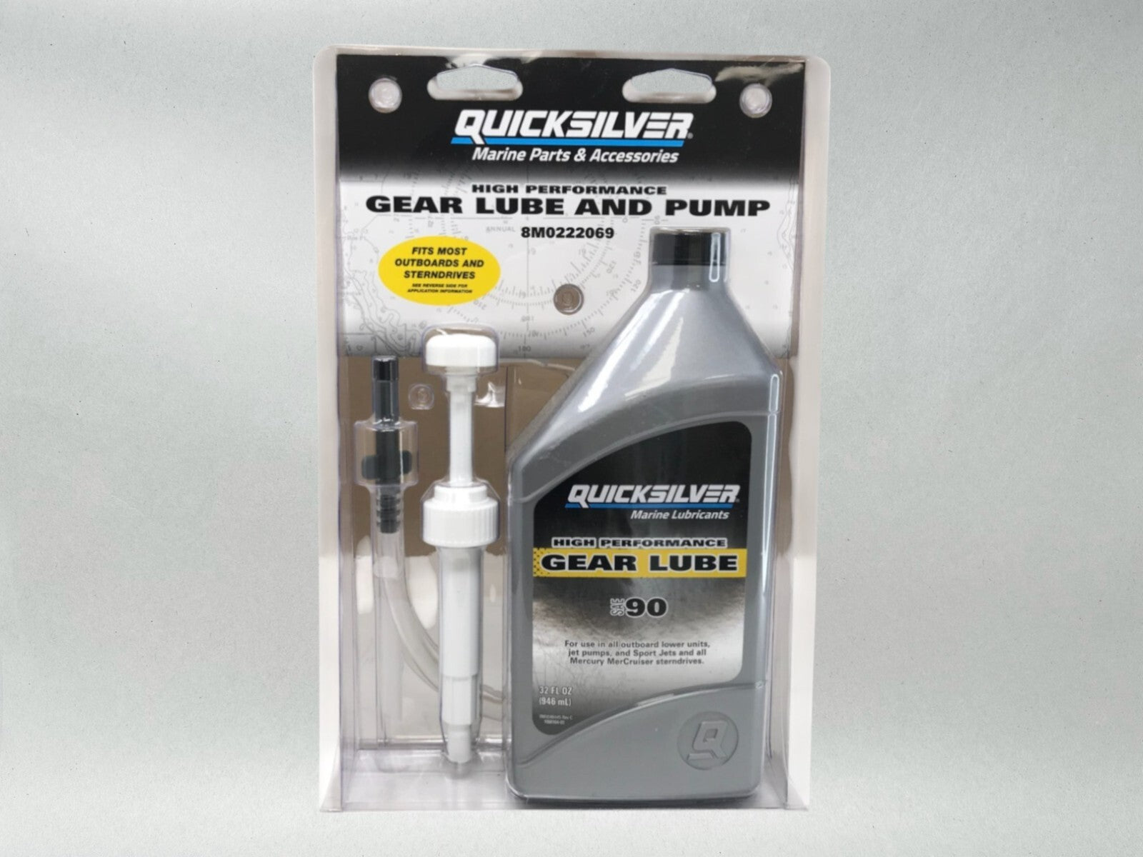 Quicksilver OEM SAE-90 High Perf Gear Lube Quart and Pumps 92-8M0222069 6 Pack