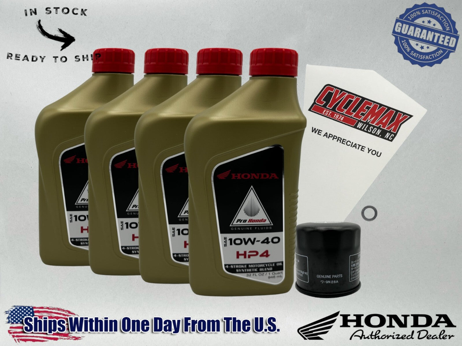 Cyclemax Semi-Synthetic HP4 Oil Change Kit compatible with 2024-2025 Honda CB650R