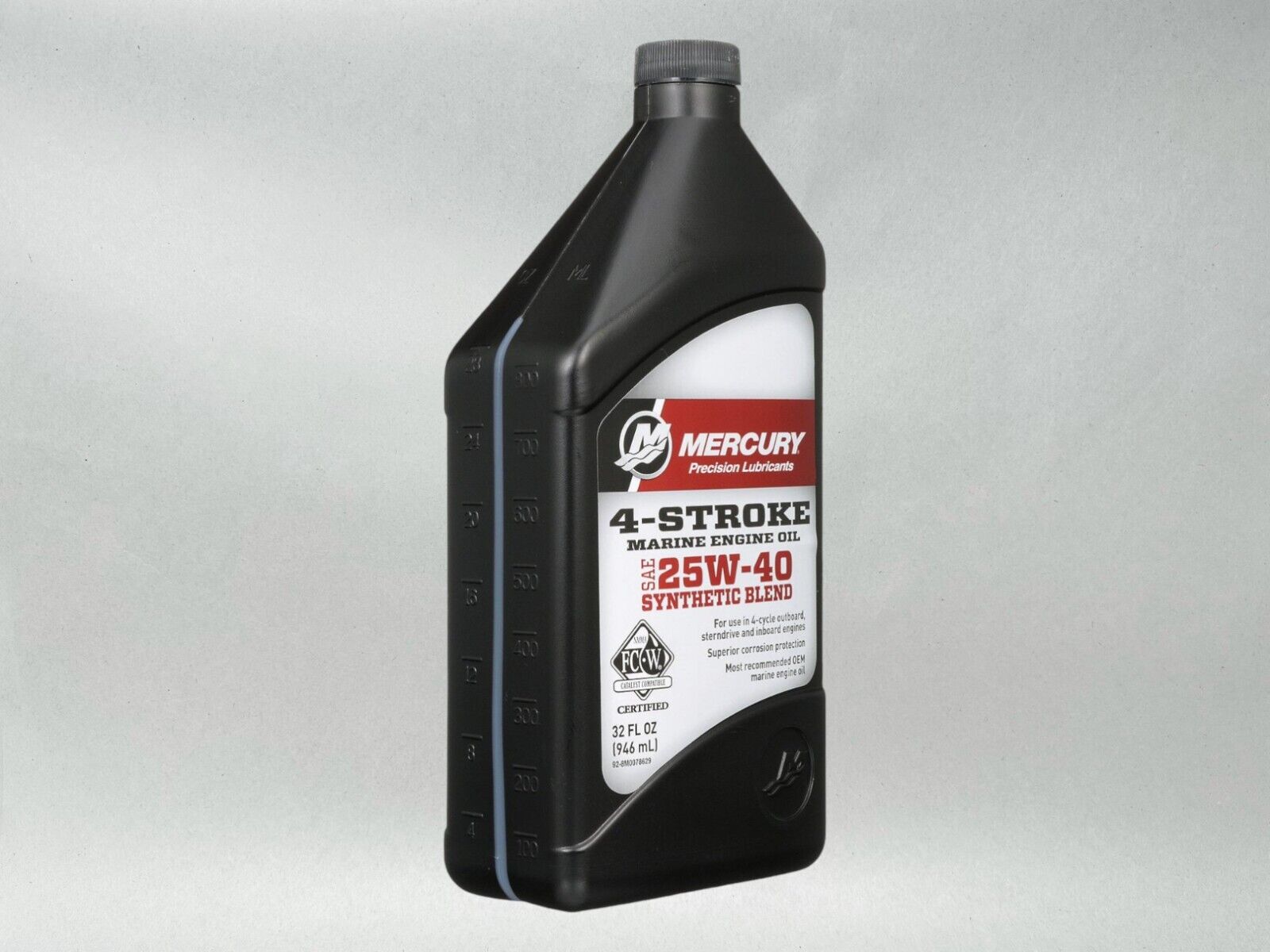 Mercury OEM SAE 25W-40 Synthetic Blend Marine Engine Oil Quart 8M0078629