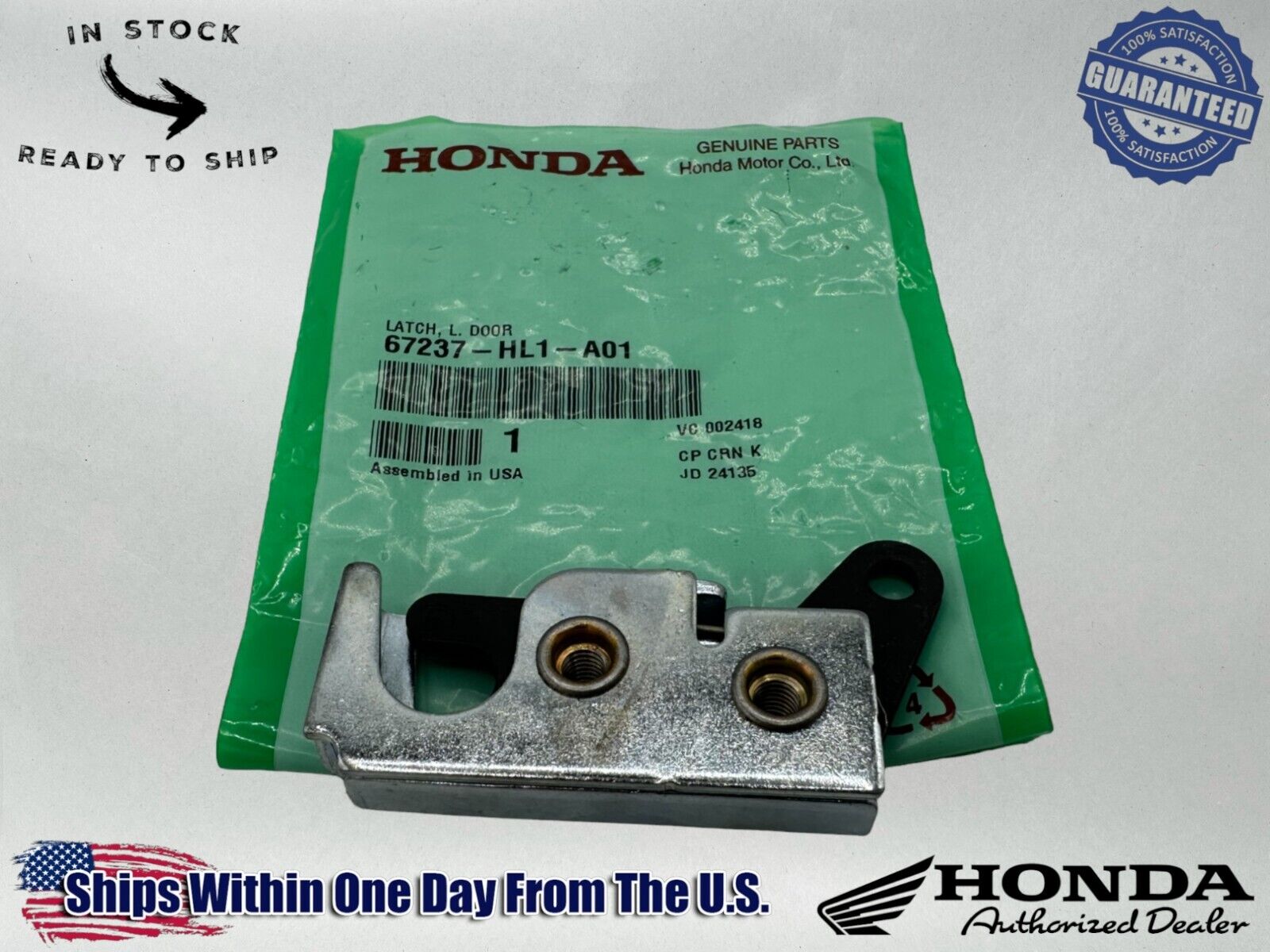 Honda Genuine OEM Authentic Left Door Latch 67237-HL1-A01