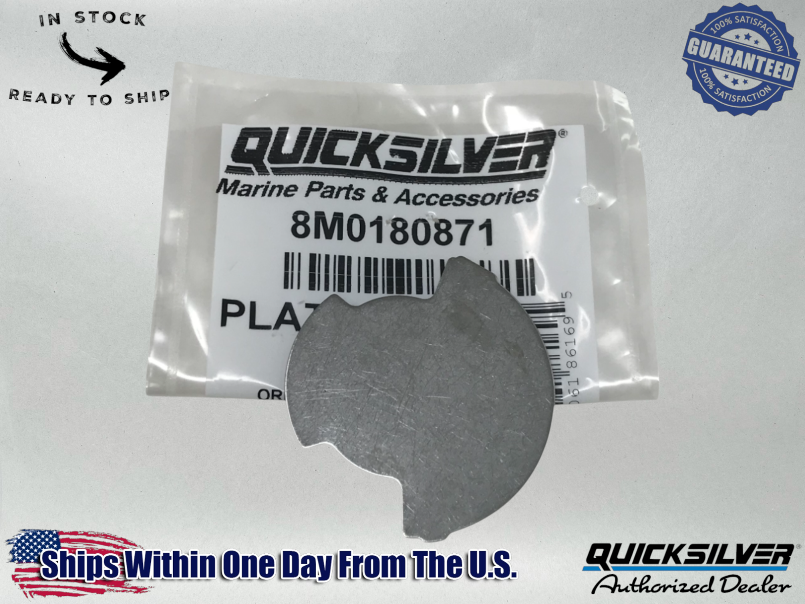 Mercury Genuine OEM Quicksilver Water Pump Rear Cover Wear Plate 8M0180871