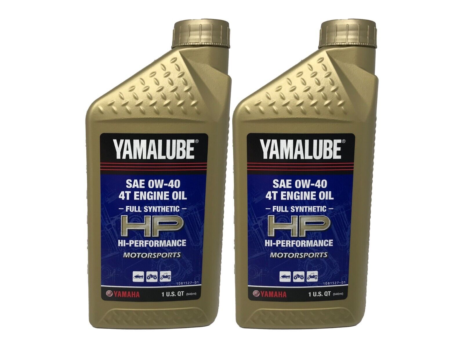 Yamaha Genuine OEM Yamalube Full Synthetic 0W-40 Oil LUB-00W40-FS-12 - 2 Pack