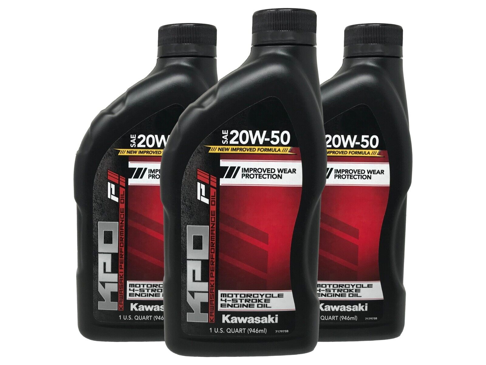 Kawasaki Genuine OEM KPO 20W-50 Engine Oil K61021-102-01Q - 3 Pack