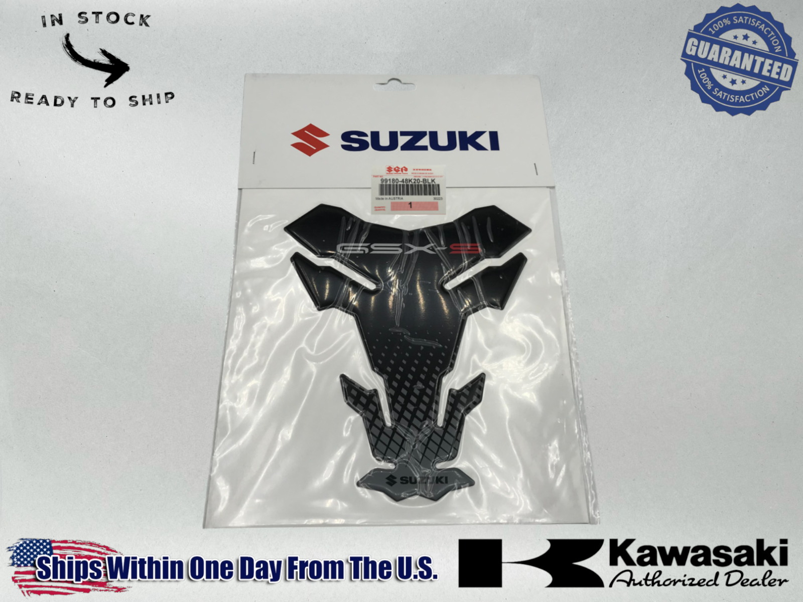 Suzuki Genuine OEM Authentic TANK PAD HORIZONTAL  99180-48K20-BLK