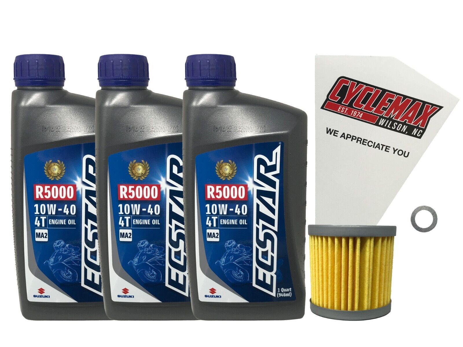 Cyclemax Genuine OEM Standard Oil Change Kit fits 2003-2018 Suzuki LTZ-400 K3-K7