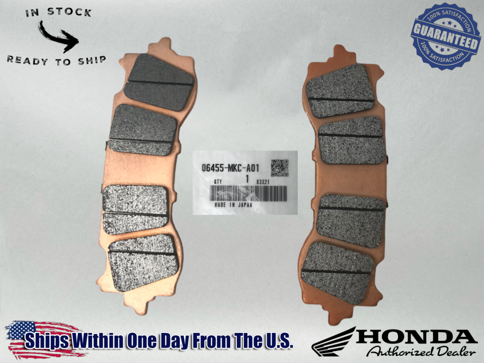 Honda OEM FRONT LT AND RT BRAKE PADS X2 18-22 GL1800 06455-MKC-A01