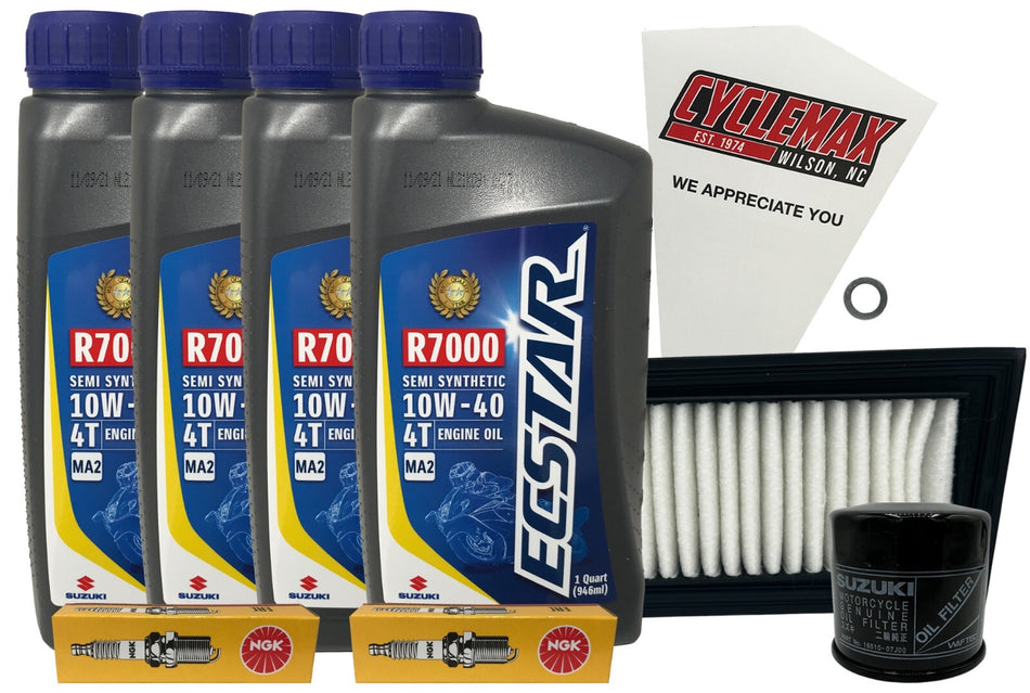 Semi-Synthetic Tune Up Kit w/ Spark Plugs fits 2003-2018 Suzuki AN-650