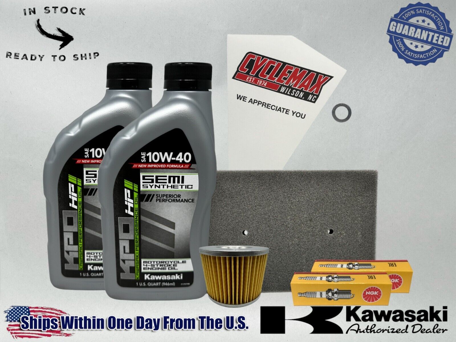 Cyclemax Semi-Synthetic KPO Tune-Up Kit fits 2008-2012 Kawasaki NINJA 250