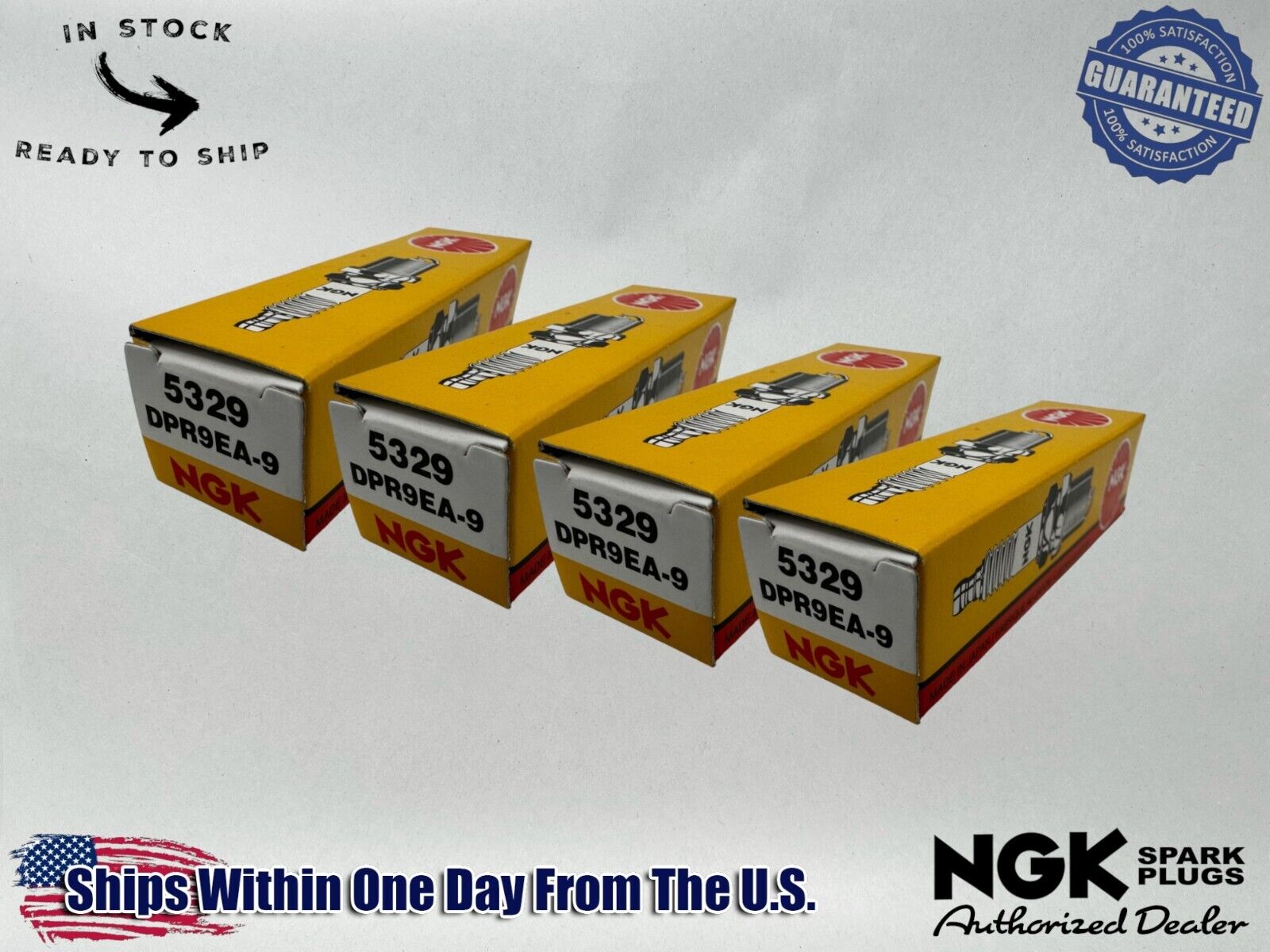 NGK Genuine OEM Authentic Spark Plugs DPR9EA-9 - 4 PACK