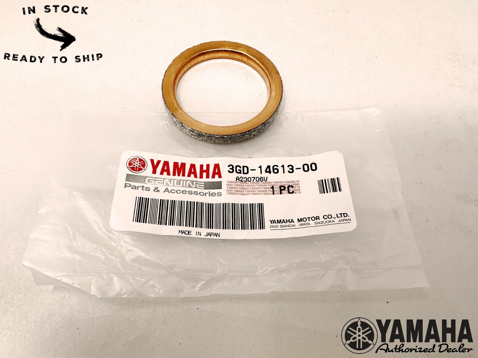 Yamaha Genuine OEM Authentic Exhaust Pipe Gasket 3GD-14613-00-00