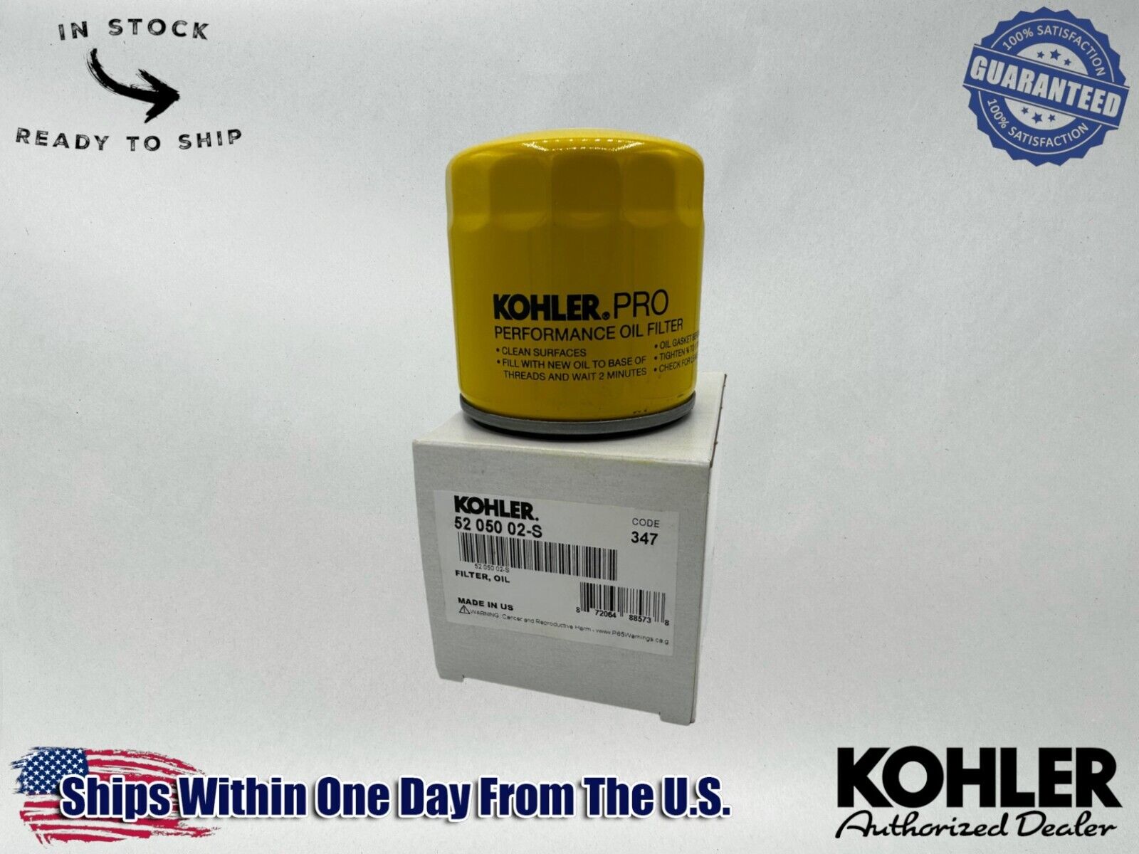 Kohler Genuine OEM Authentic 52 050 02-S1 Pro Oil Filter