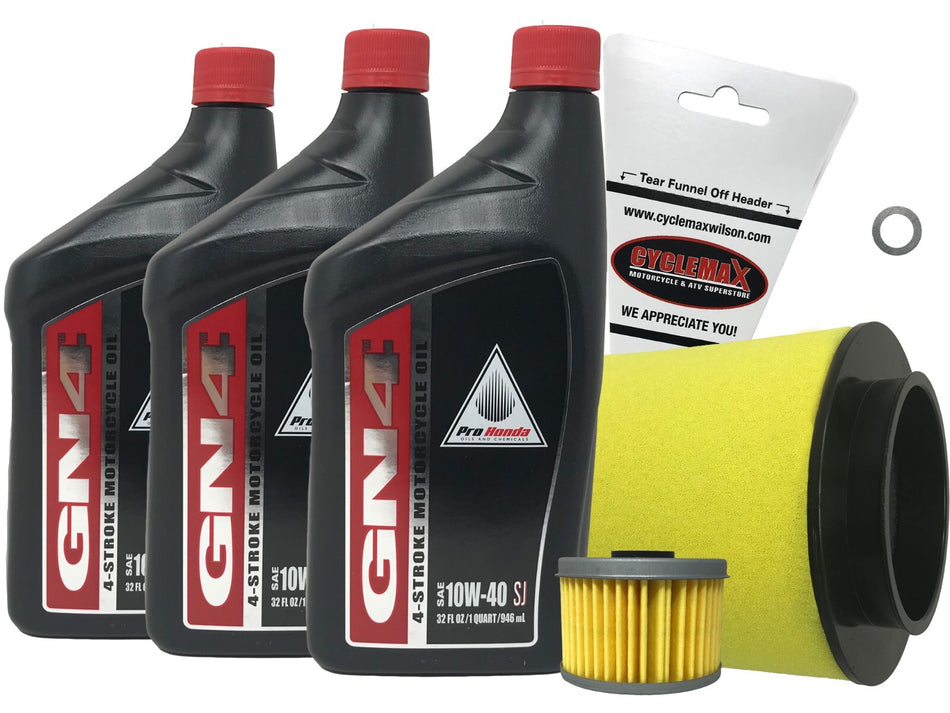 Honda OEM Tune Up Kit for 2007-2013 Honda TRX 420 Rancher with 10W-40 Oil