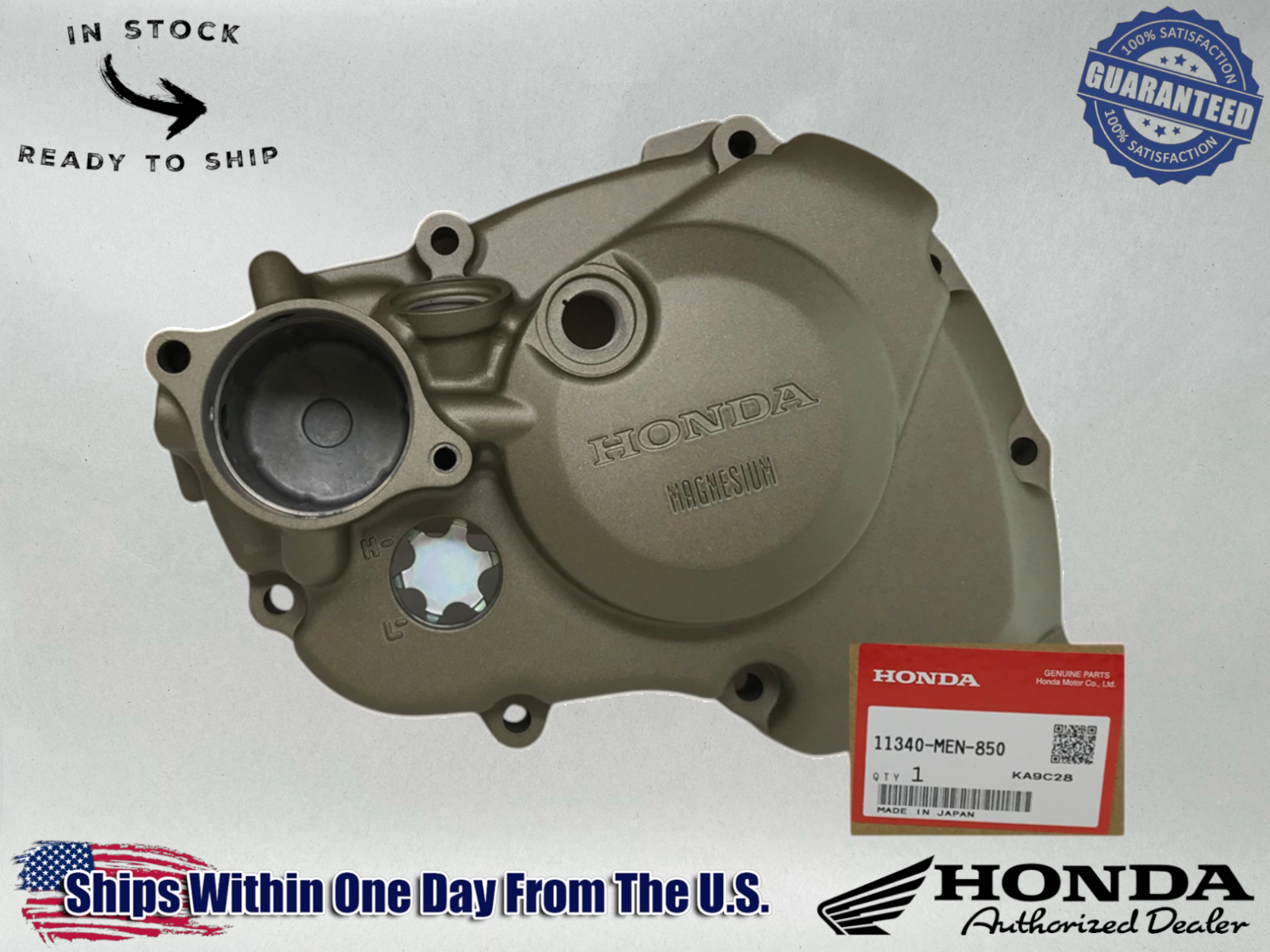 Honda OEM Lt Stator Engine Cover CRF450 R 04-08 (w/Gasket & Seal) 11340-MEN-850