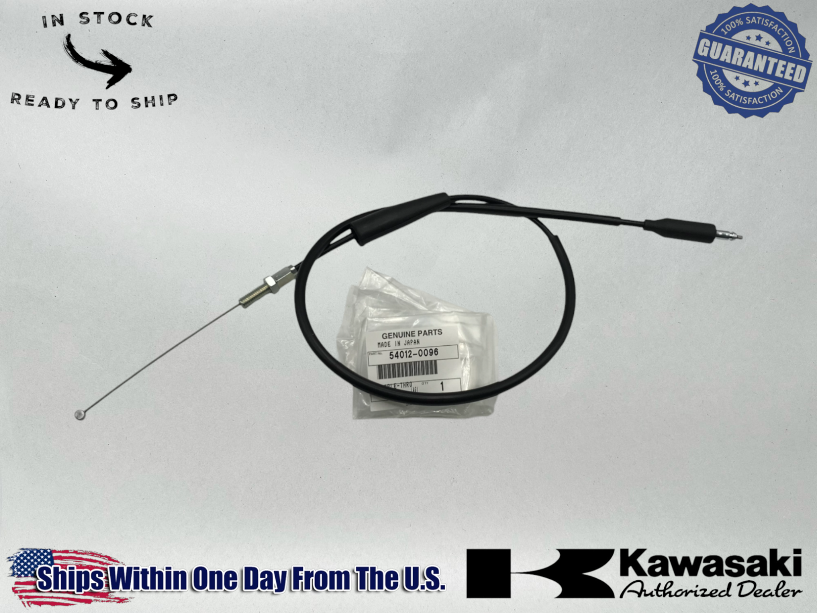 Kawasaki Genuine OEM Authentic 2001-13 KX85 KX100 THROTTLE CABLE 54012-0096