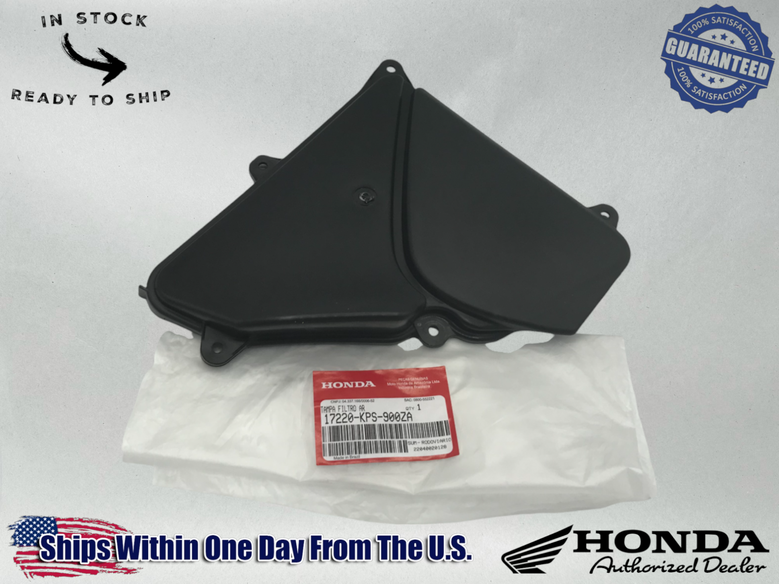 Honda OEM Right Side Airbox Cover + Seal 17220-KPS-900ZA