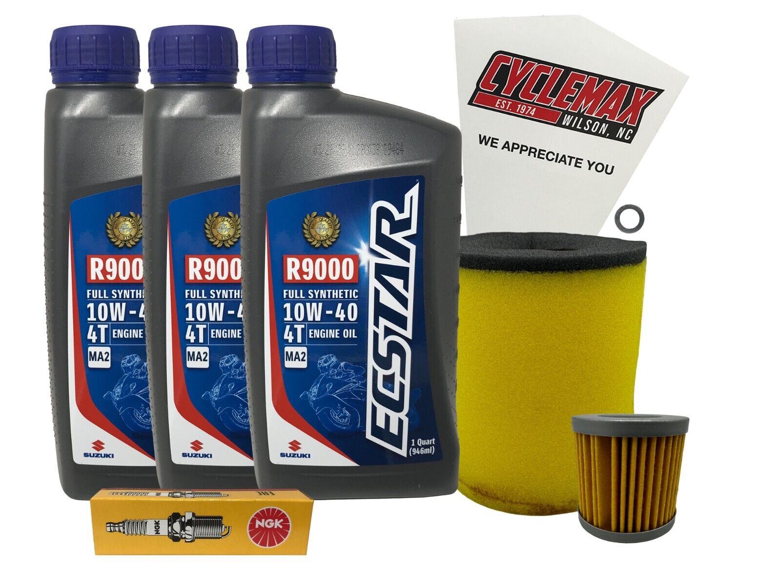 Cyclemax Full Synthetic Tune Up Kit w/ Plug fits 2003-2008 Suzuki LT-Z400 K4-K7