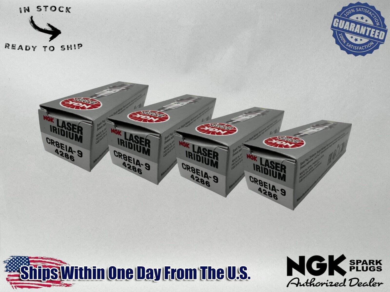 NGK Genuine OEM Authentic Spark Plugs CR8EIA-9 - 4 PACK