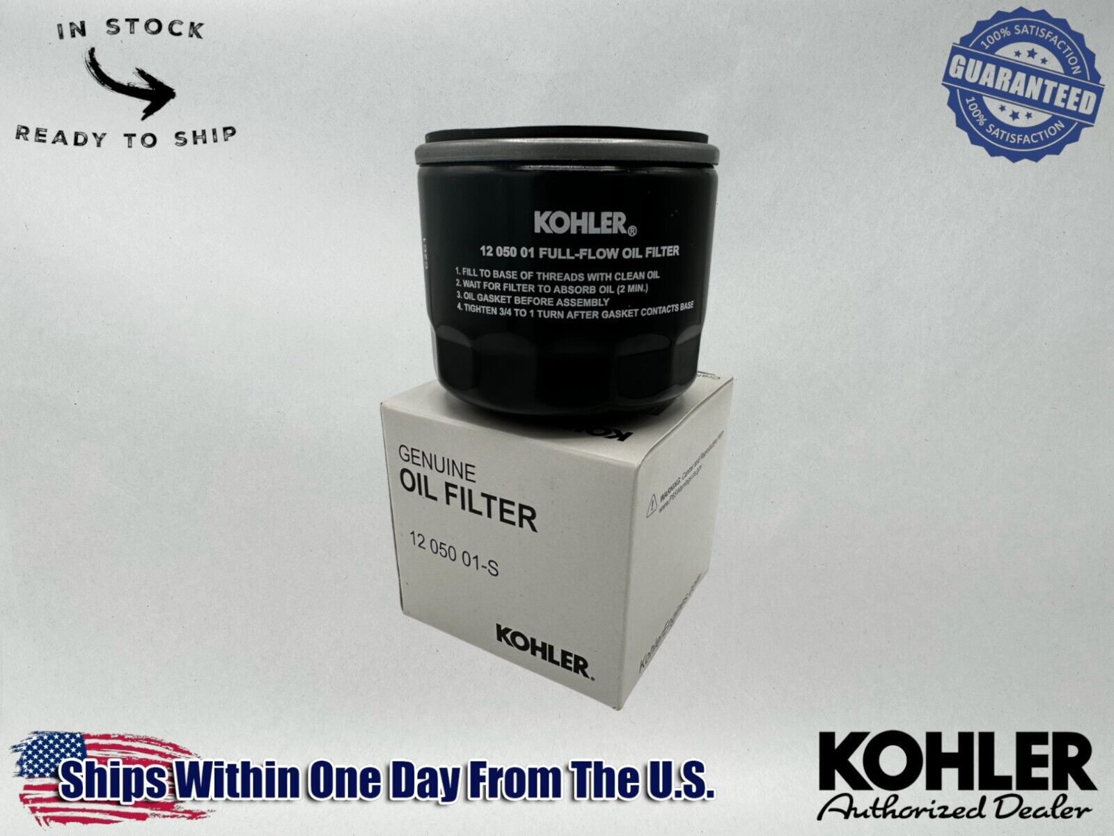 Kohler Genuine OEM Authentic Full Flow Oil Filter 12 050 01-S