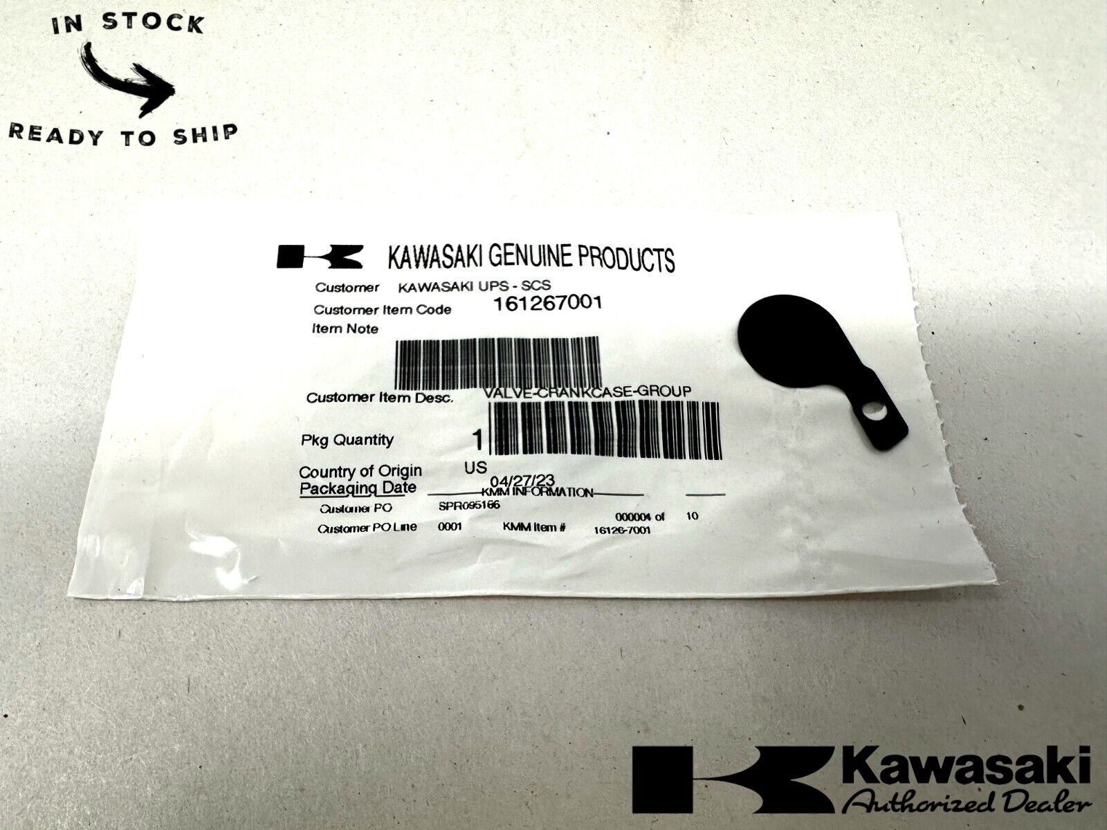 Kawasaki Genuine OEM Valve  16126-7001