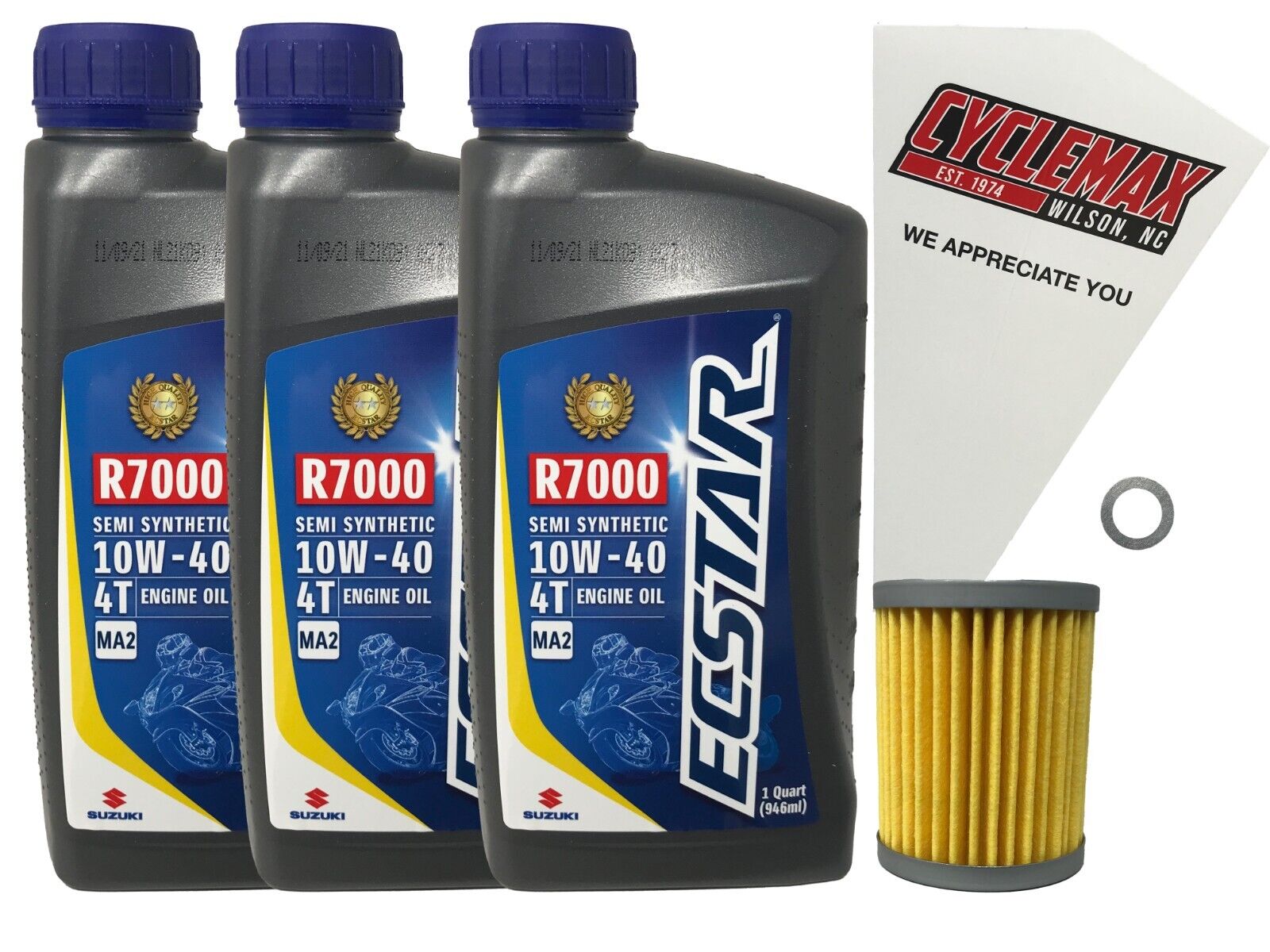 Cyclemax Genuine OEM Semi-Synthetic Oil Change Kit fits 2000-2014 Suzuki LT-F250