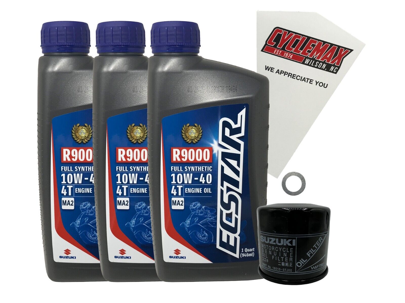 Cyclemax Genuine OEM Full Synthetic Oil Change Kit fits 2000-2022 Suzuki LT-A500