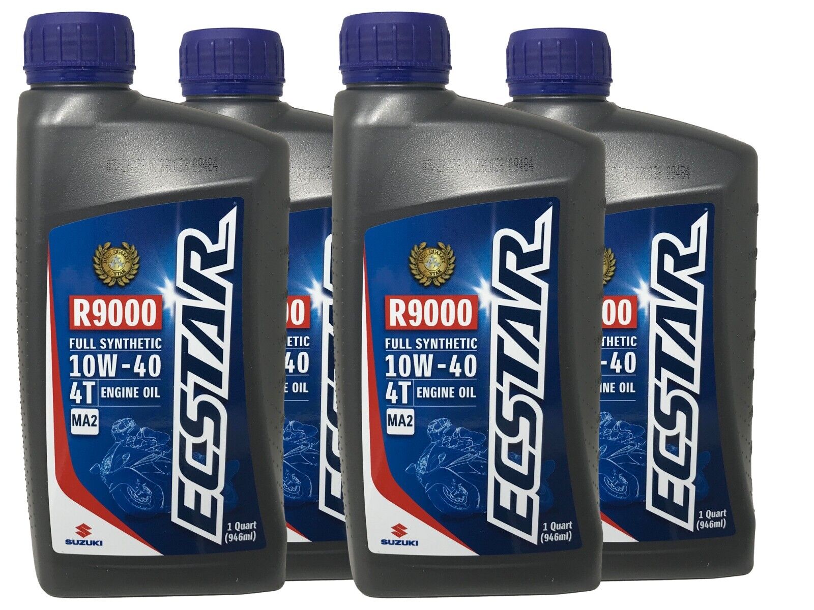 Suzuki Ecstar 10W40 R9000 FullSynthetic Motor Oil 4 QUART 990A0-01E40-01Q 4 PACK