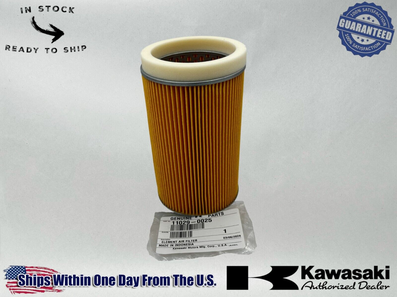 Kawasaki Genuine OEM Authentic Air Filter 11029-0025