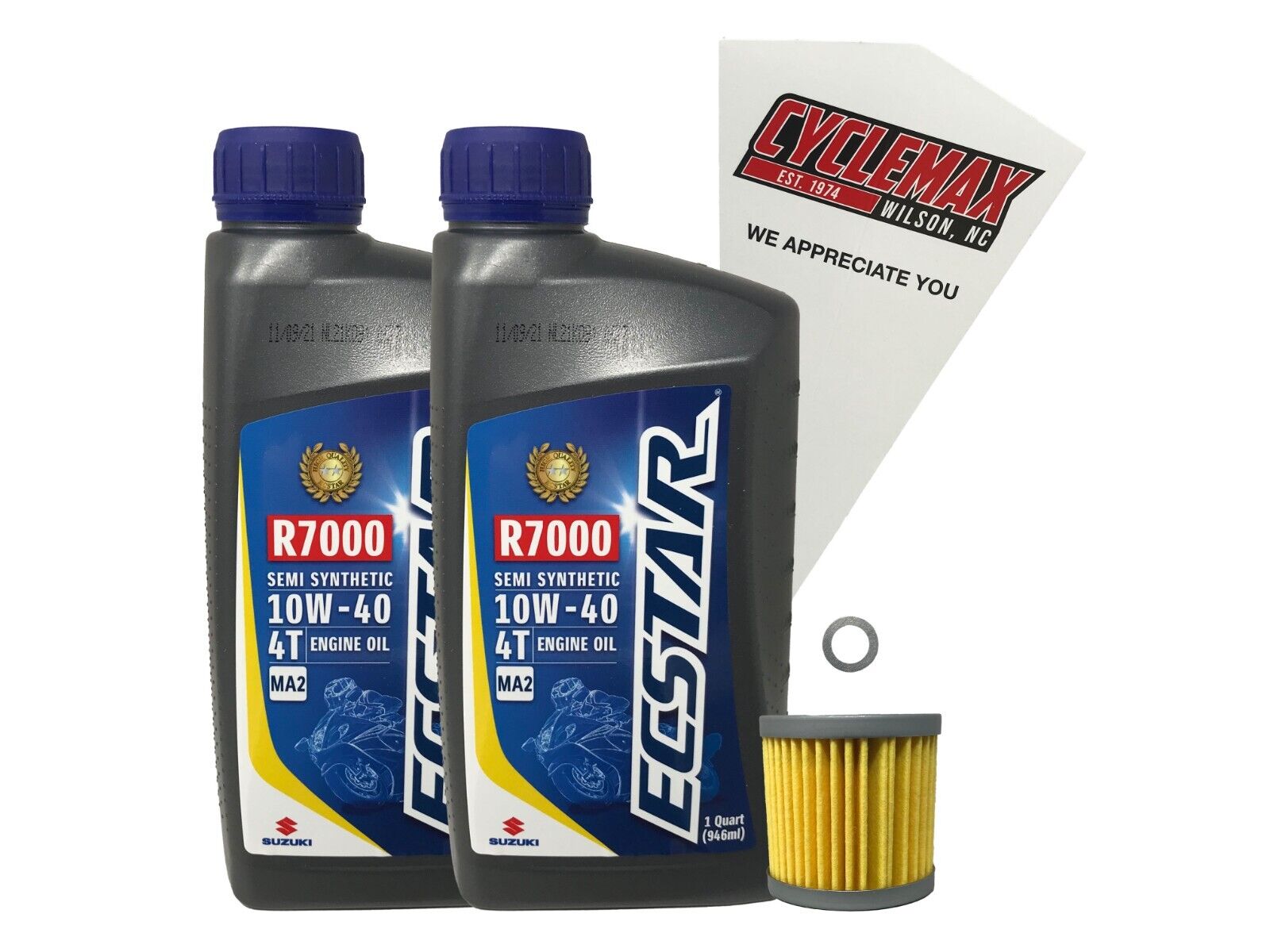 Cyclemax Genuine OEM Semi-Synthetic Oil Change Kit fits 2006-2010 Suzuki LT-R450