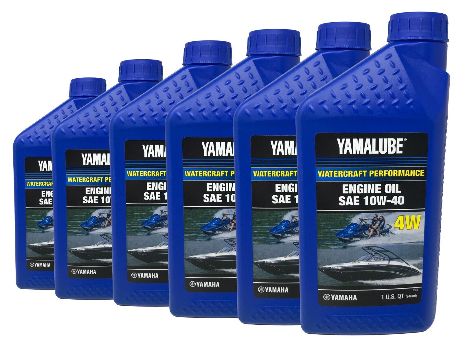 Yamaha Genuine OEM Yamalube Marine 10W-40 Oil LUB-10W40-WV-12 - 6 Pack