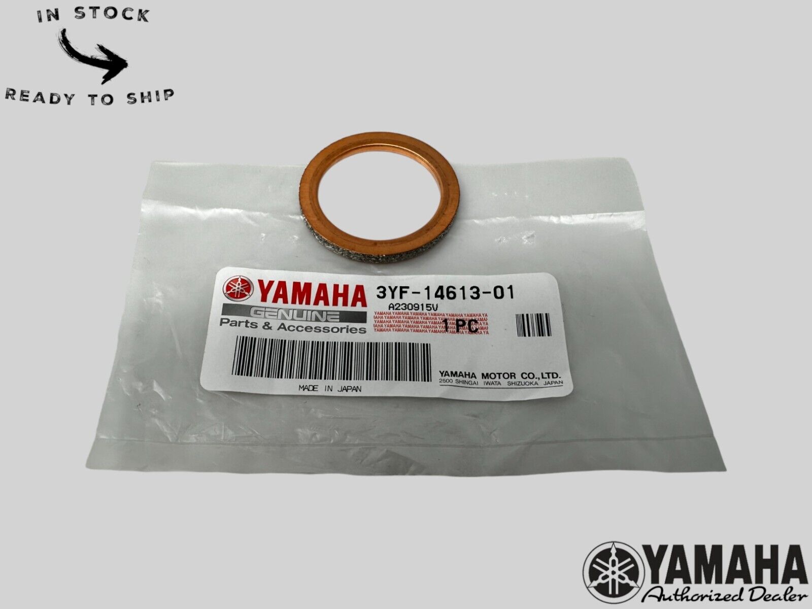 Yamaha Genuine OEM Authentic Exhaust Pipe Gasket 3YF-14613-01-00