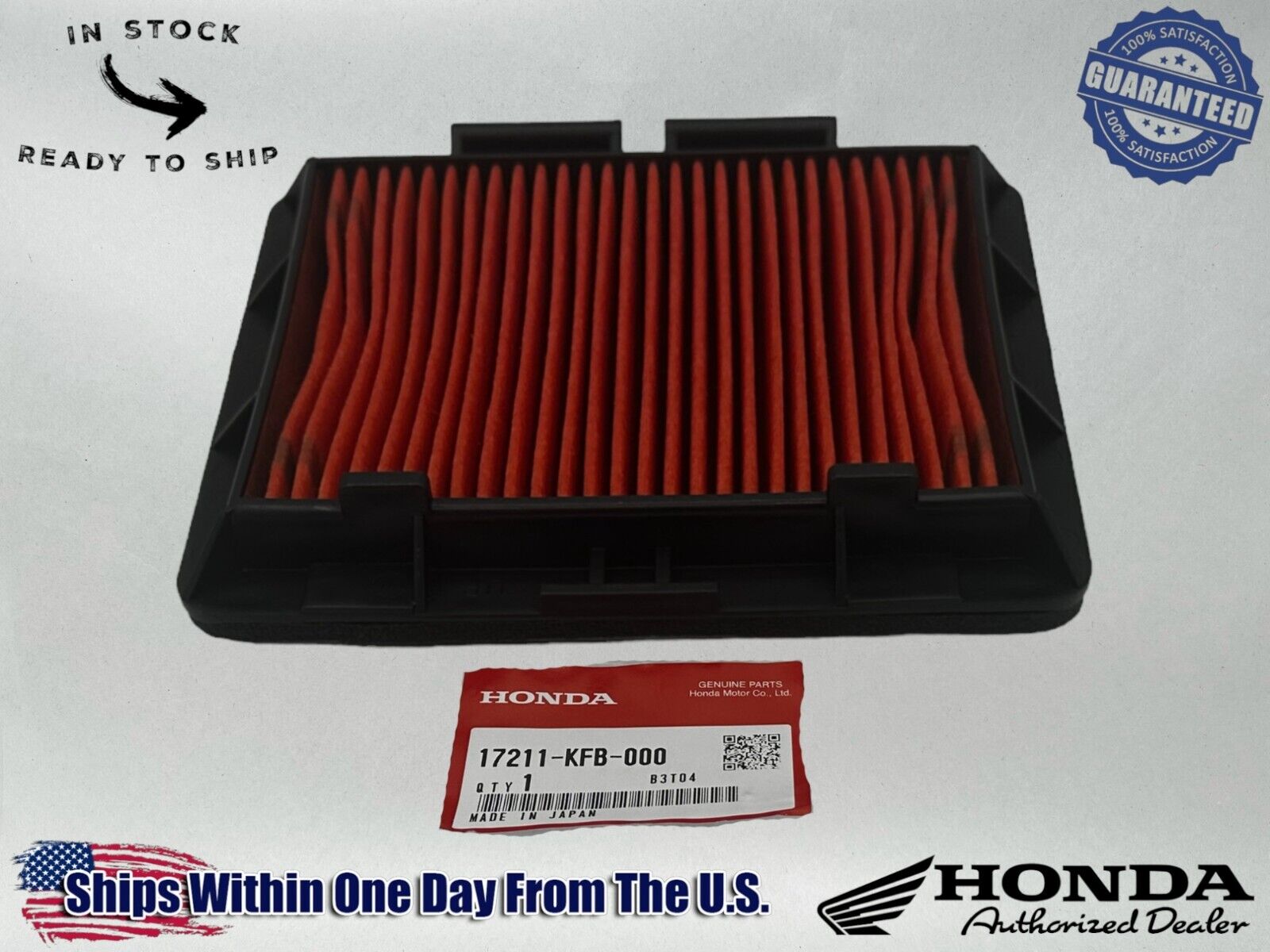 Honda Genuine OEM Authentic Air Filter 17211-KFB-000