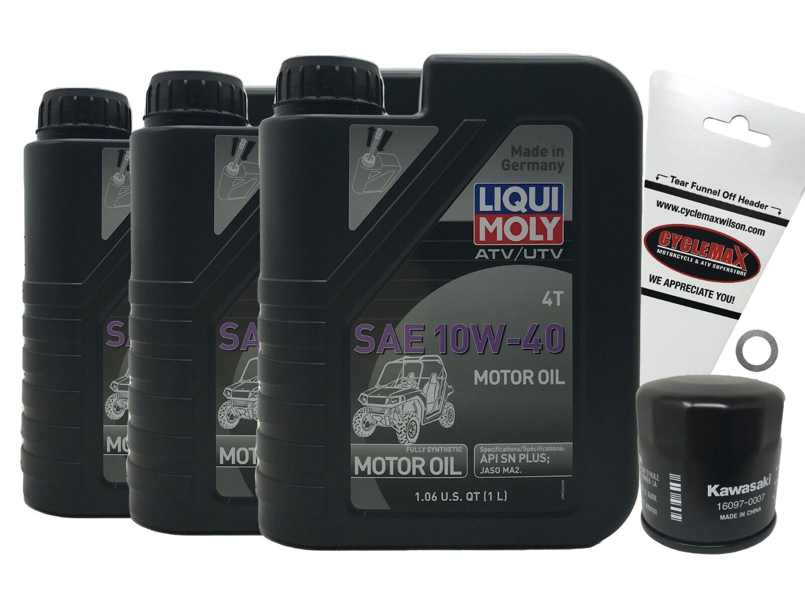 2005-2022 Kawasaki Brute Force 750 Oil Change Kit with Liqui Moly and OEM Filter