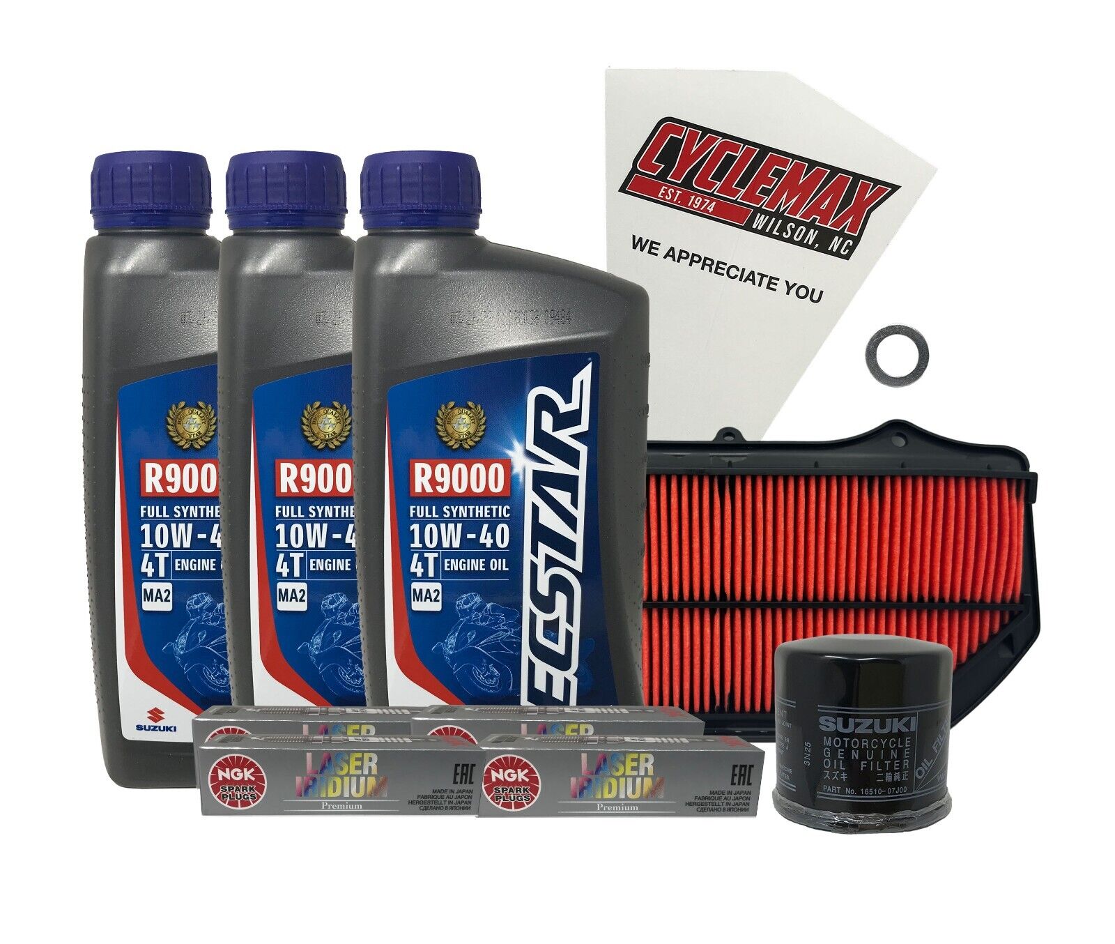 Cyclemax Full Synthetic Tune Up Kit w/ Spark Plugs fits 2011-2022 Suzuki GSXR600