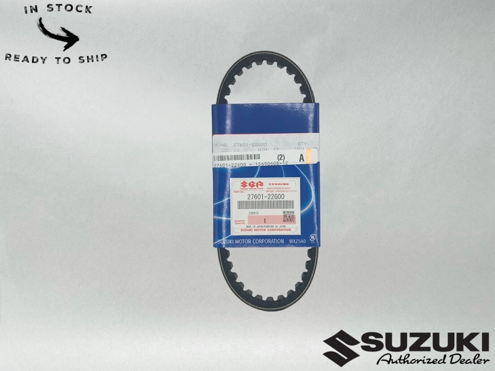 Suzuki Genuine OEM Engine Clutch Drive Belt 27601-22G00