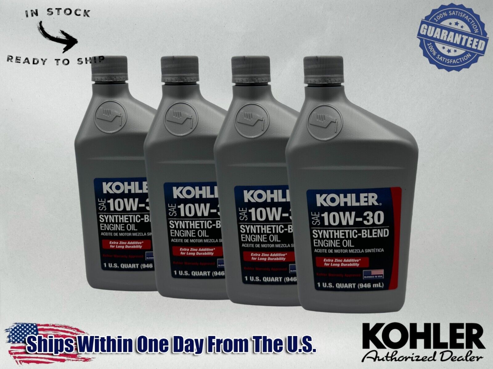 Kohler Genuine OEM SAE 10W-30 Synthetic-Blend Engine Oil 25 357 65-S-4PACK