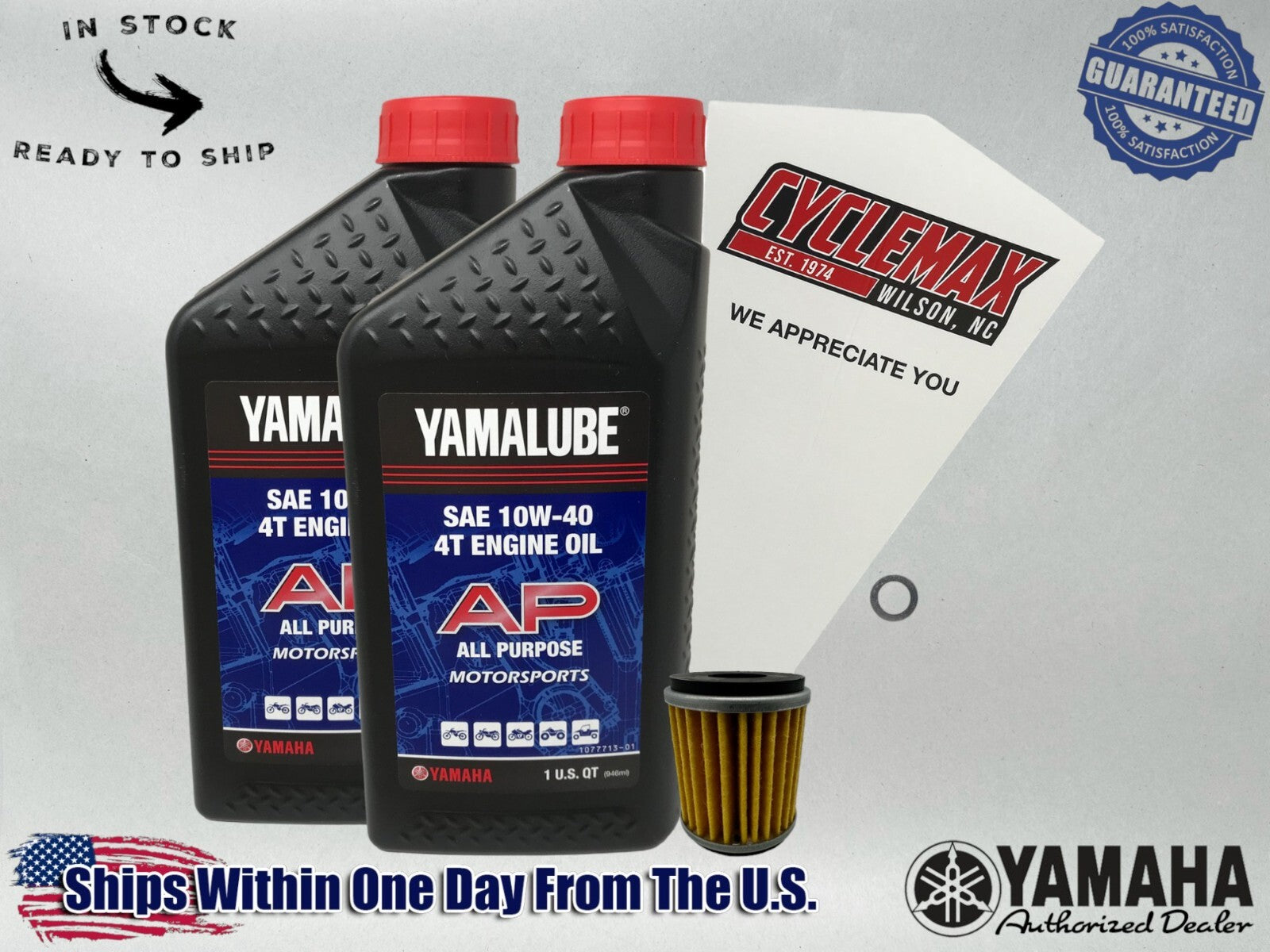 Cyclemax Standard Yamalube Oil Change Kit compatible with 2009-2025 Yamaha YFZ450R