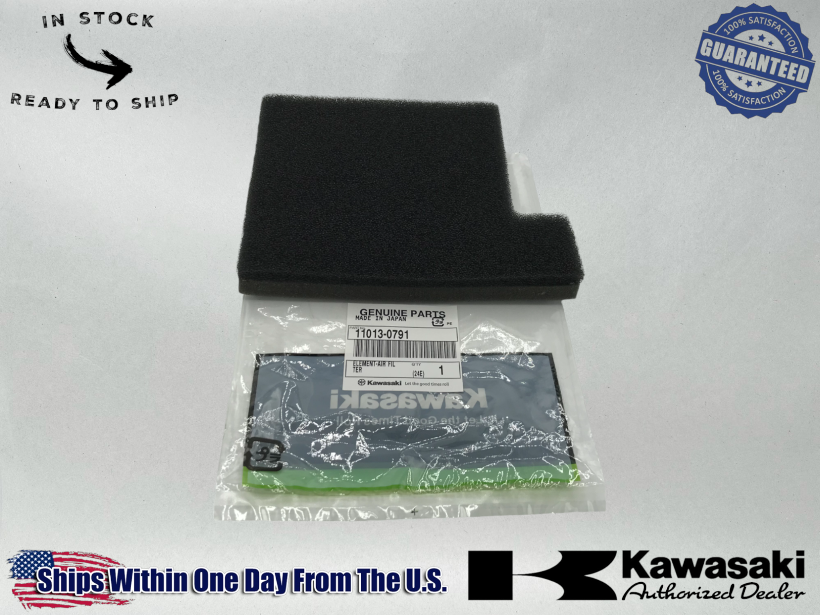 Kawasaki Genuine OEM 2000-09 Super Sherpa Element Air Filter 11013-0791 1