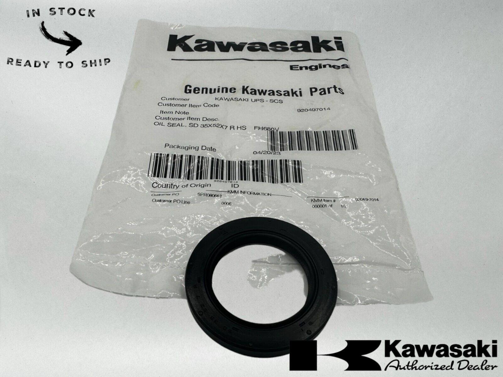 Kawasaki Genuine OEM Oil Seal SD 35x52x7 R 92049-7014