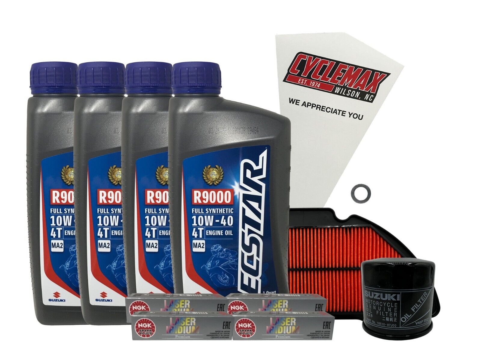 Cyclemax Full Synthetic Tune Up Kit w/ Plugs fits 2022-2024 Suzuki GSX-S1000